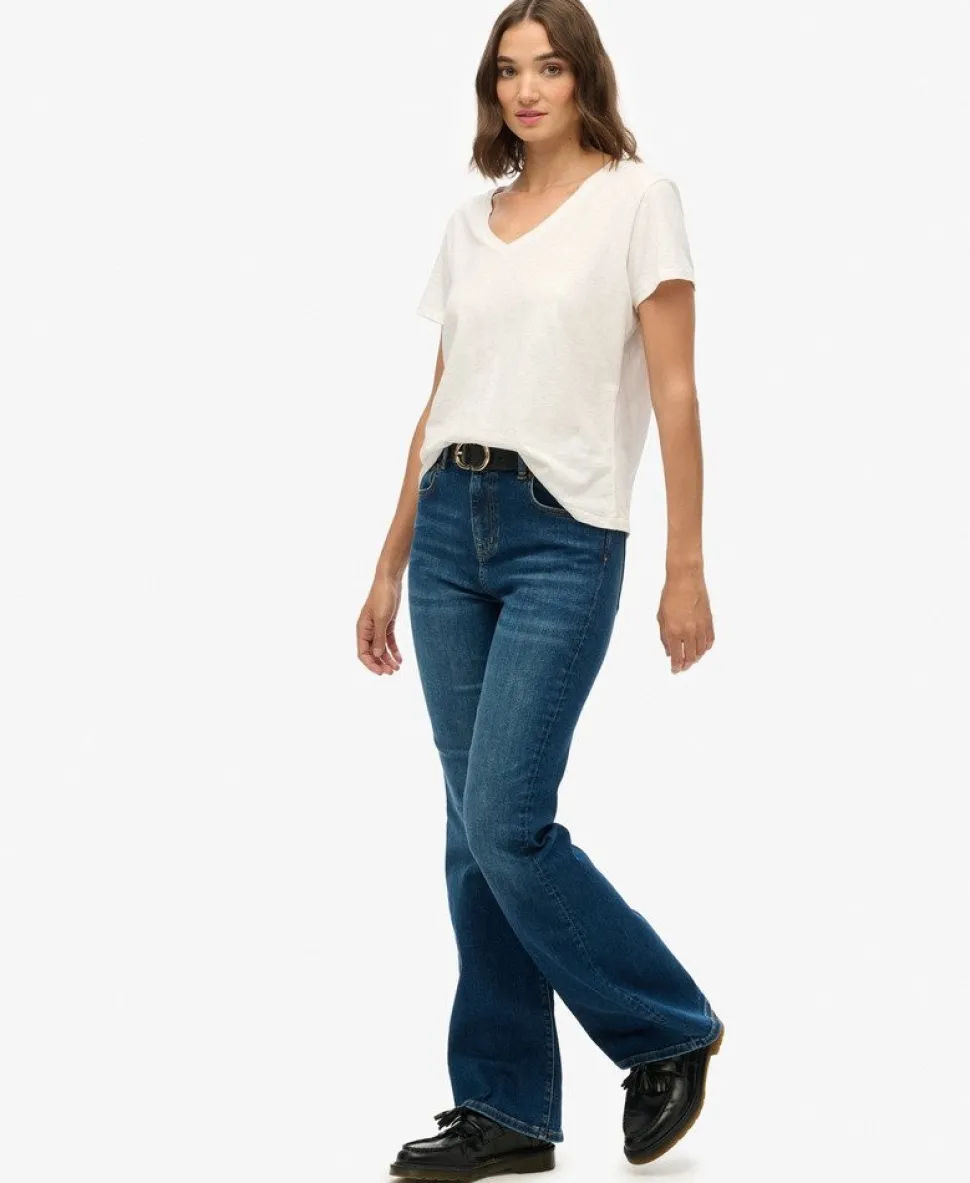 Organic Cotton High Rise Flare Jeans