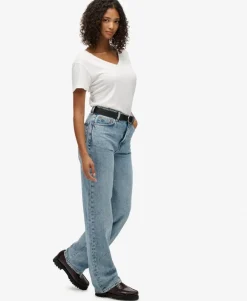 Organic Cotton High Rise Wide Leg Jeans