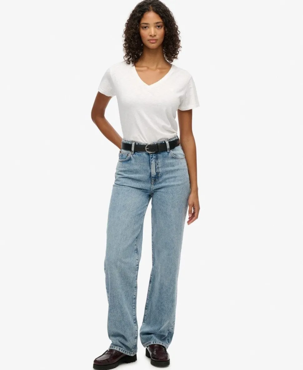 Organic Cotton High Rise Wide Leg Jeans