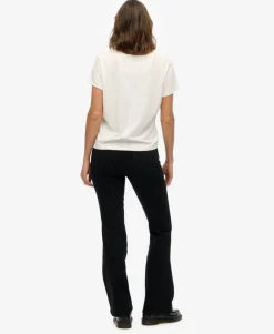 Organic Cotton Mid Rise Flare Jeans