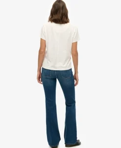 Organic Cotton Mid Rise Flare Jeans