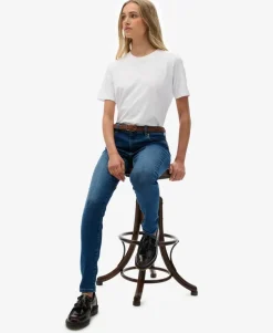 Organic Cotton Mid Rise Skinny Jeans