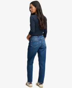 Organic Cotton Mid Rise Straight Jeans
