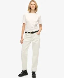 Organic Cotton Mid Rise Straight Jeans
