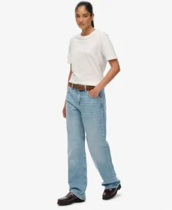 Organic Cotton Mid Rise Wide Leg Jeans