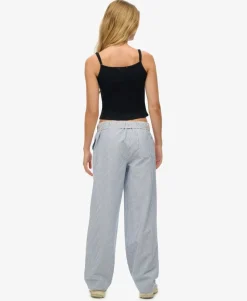 Organic Cotton Stripe Elasticated Trousers