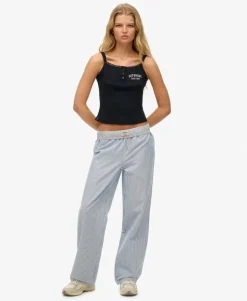 Organic Cotton Stripe Elasticated Trousers