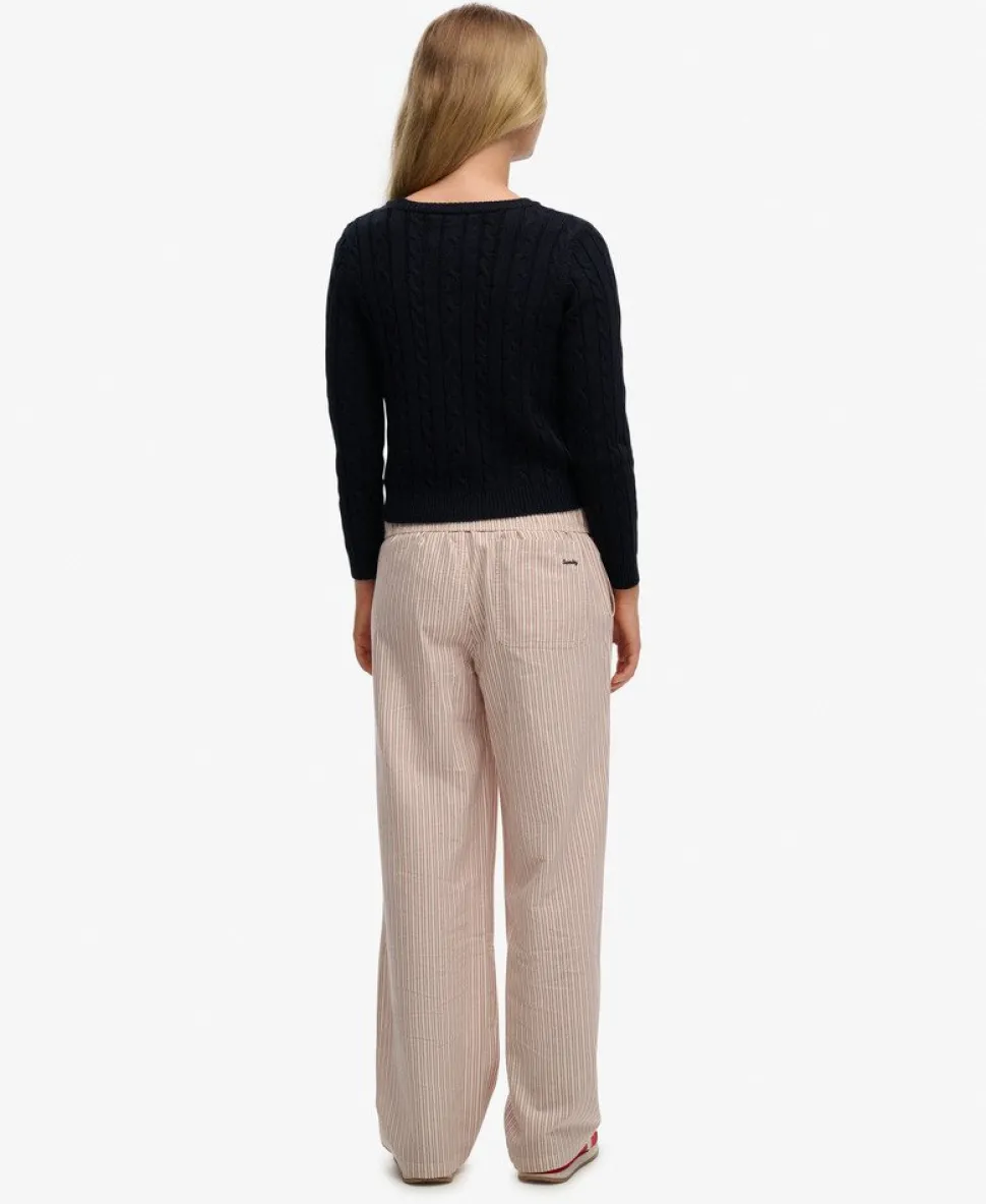 Organic Cotton Stripe Elasticated Trousers