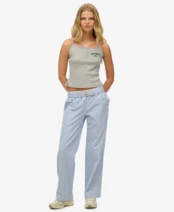 Organic Cotton Stripe Elasticated Trousers