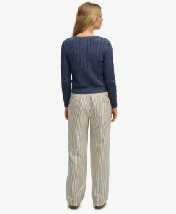 Organic Cotton Stripe Elasticated Trousers