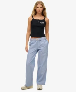 Organic Cotton Stripe Elasticated Trousers