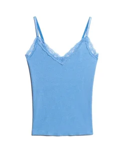 Organic Cotton Vintage Rib Lace Trim Cami Top
