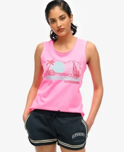 Outdoor Stripe Scoop Neck Tank Top