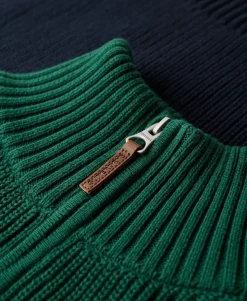 Oversized Cotton Classic Stripe Half-Zip Jumper