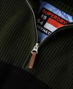 Oversized Cotton Classic Stripe Half-Zip Jumper