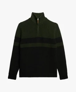 Oversized Cotton Classic Stripe Half-Zip Jumper