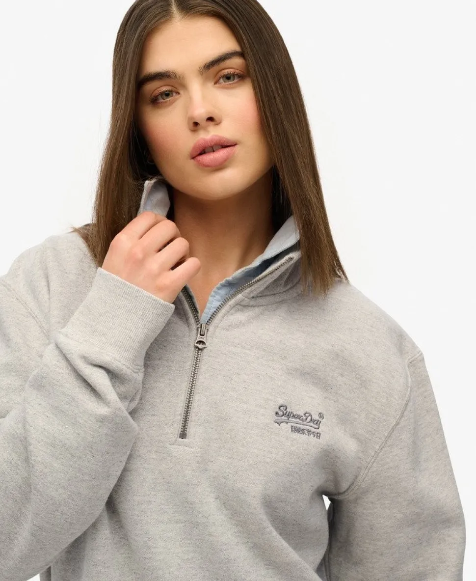 Oversized Essential Logo Half Zip Sweatshirt