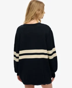Oversized Striped V-Neck Jumper