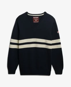 Oversized Striped V-Neck Jumper
