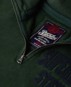 Oversized Vintage Athletic Zip Henley Jumper
