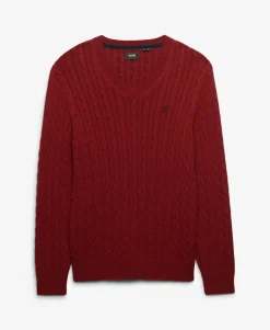 Oversized V Neck Cable Jumper