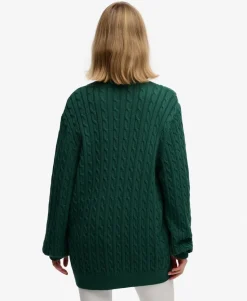 Oversized V Neck Cable Jumper
