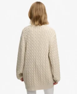 Oversized V Neck Cable Jumper