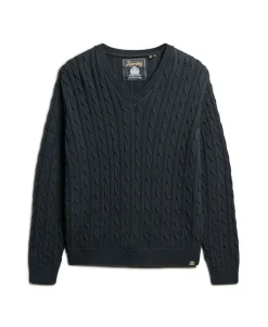 Oversized V Neck Cable Jumper