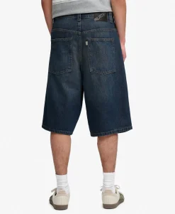 Oversized Washed Denim Shorts
