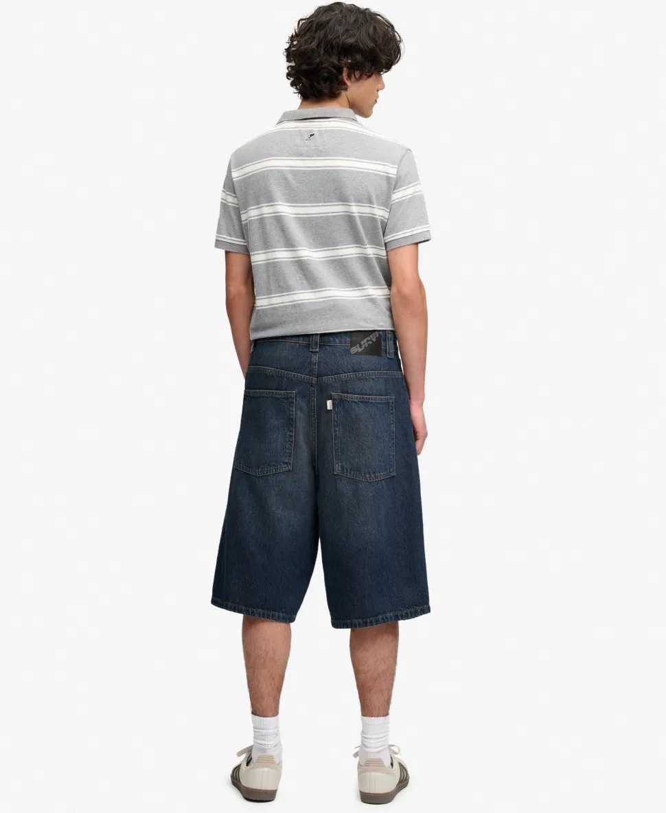 Oversized Washed Denim Shorts