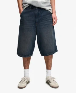 Oversized Washed Denim Shorts