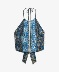 Paisley Print Halter Top