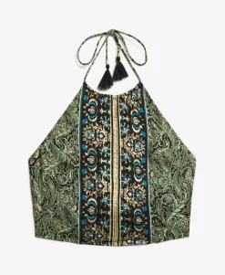 Paisley Print Halter Top