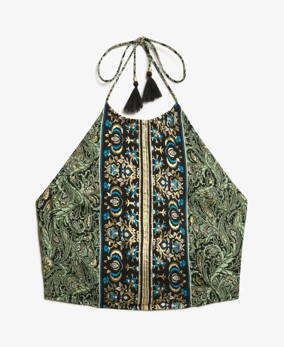 Paisley Print Halter Top