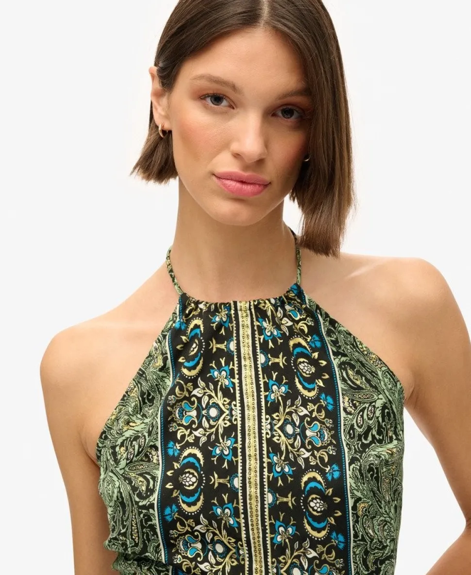 Paisley Print Halter Top