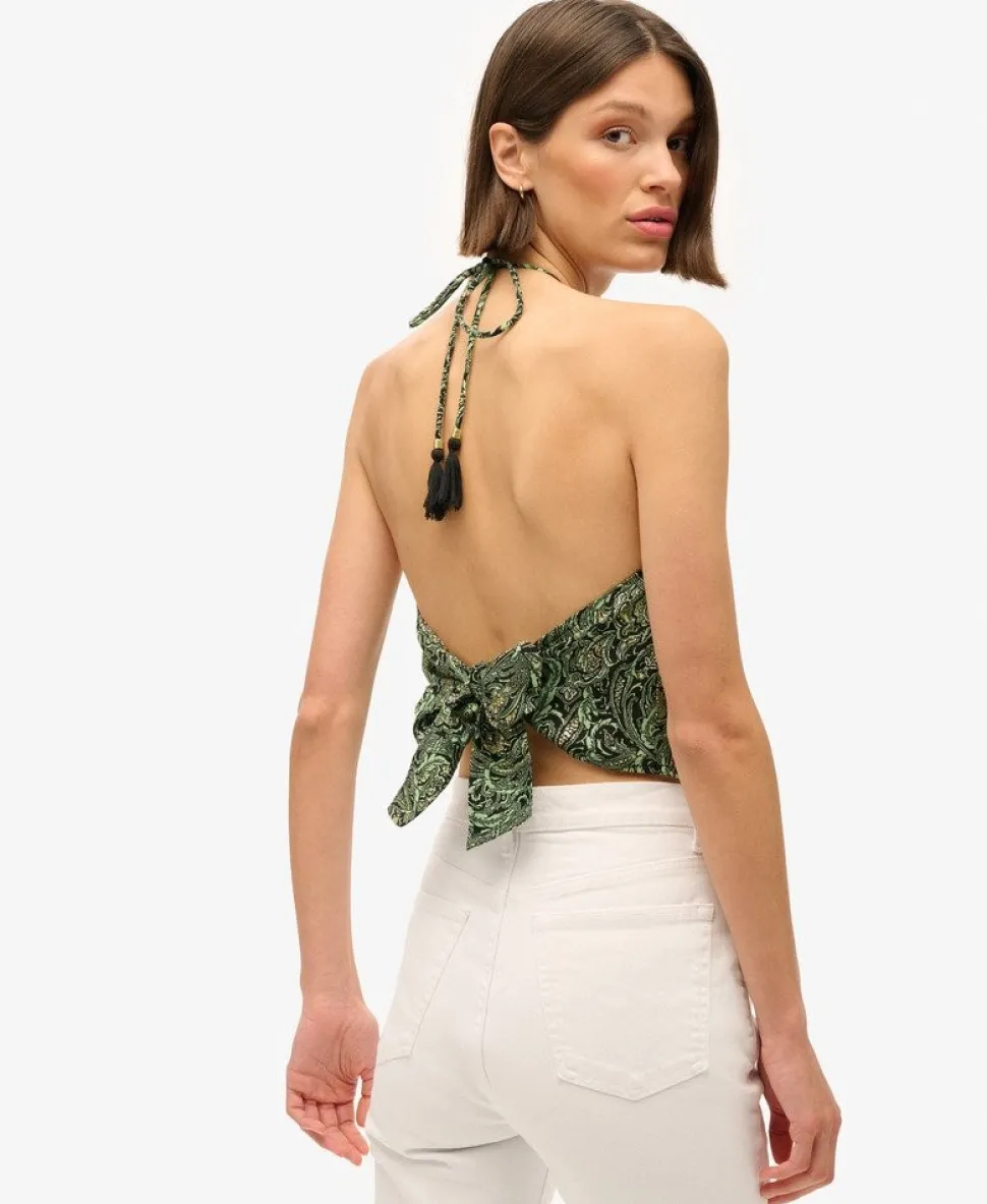 Paisley Print Halter Top