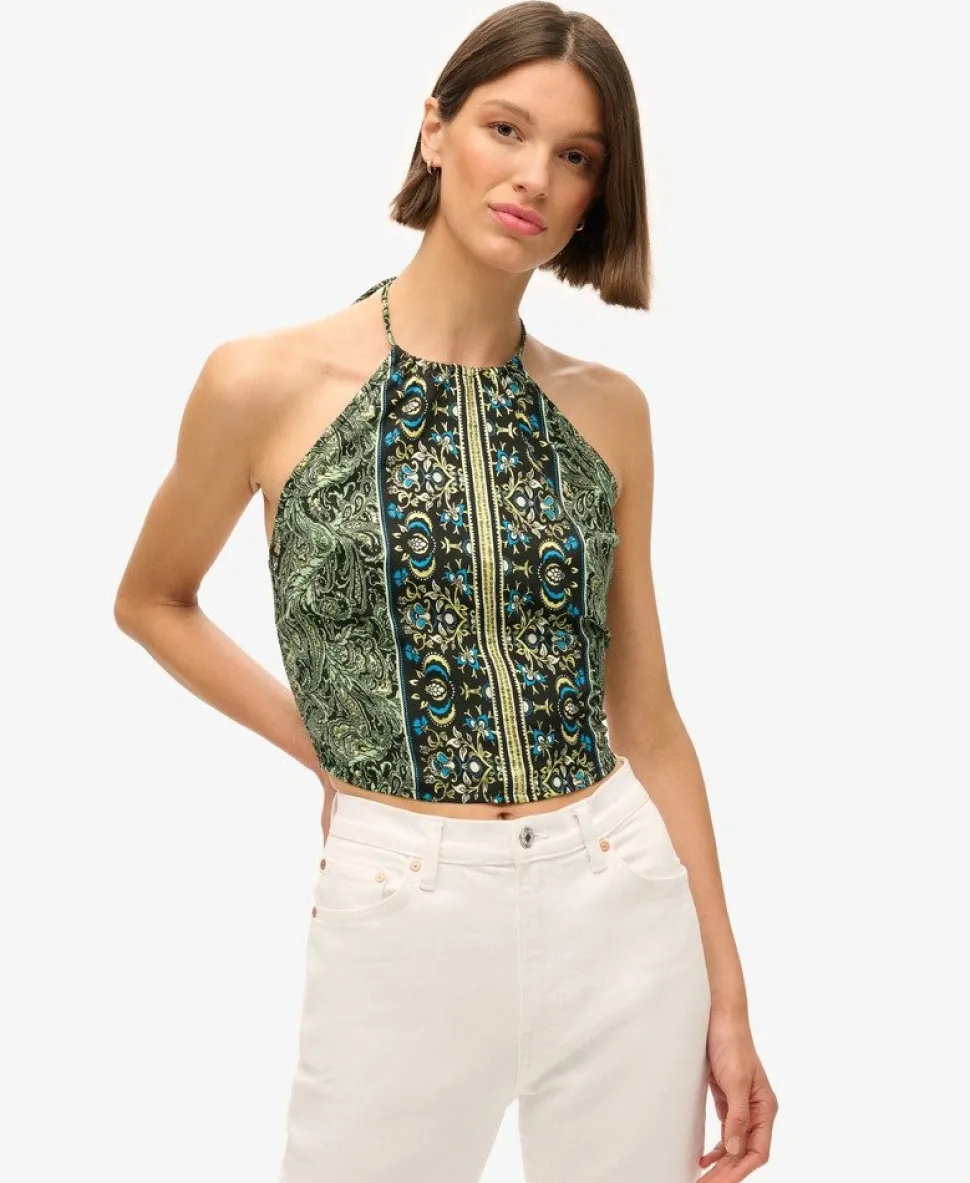 Paisley Print Halter Top