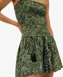 Paisley Print Mini Skirt