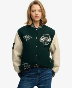 Patched Varsity Bomber Jacket