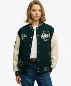 Patched Varsity Bomber Jacket