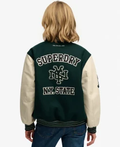 Patched Varsity Bomber Jacket