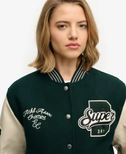 Patched Varsity Bomber Jacket