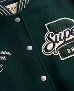 Patched Varsity Bomber Jacket