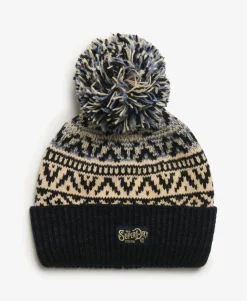 Patterned Knitted Beanie Hat