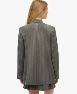 Pinstripe Boyfriend Blazer
