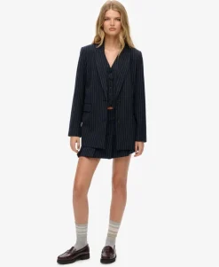 Pinstripe Boyfriend Blazer