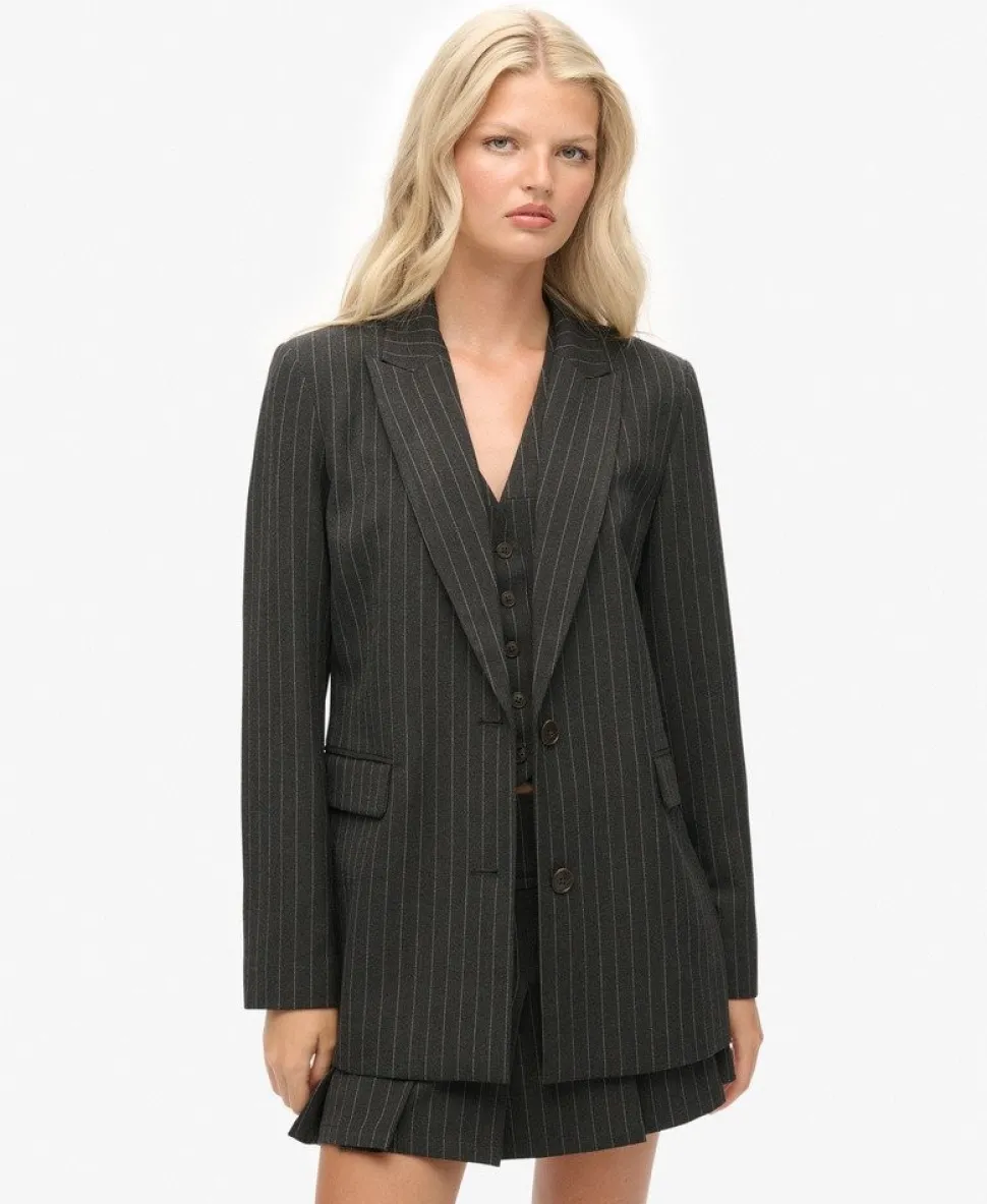 Pinstripe Boyfriend Blazer