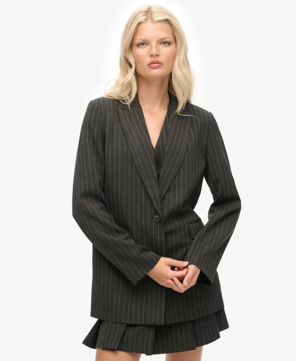 Pinstripe Boyfriend Blazer