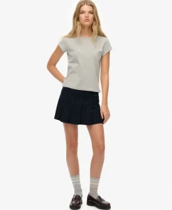 Pinstripe Pleat Mini Skirt