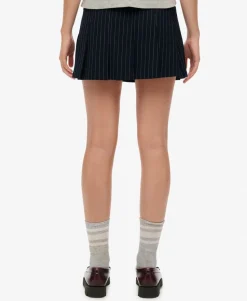Pinstripe Pleat Mini Skirt